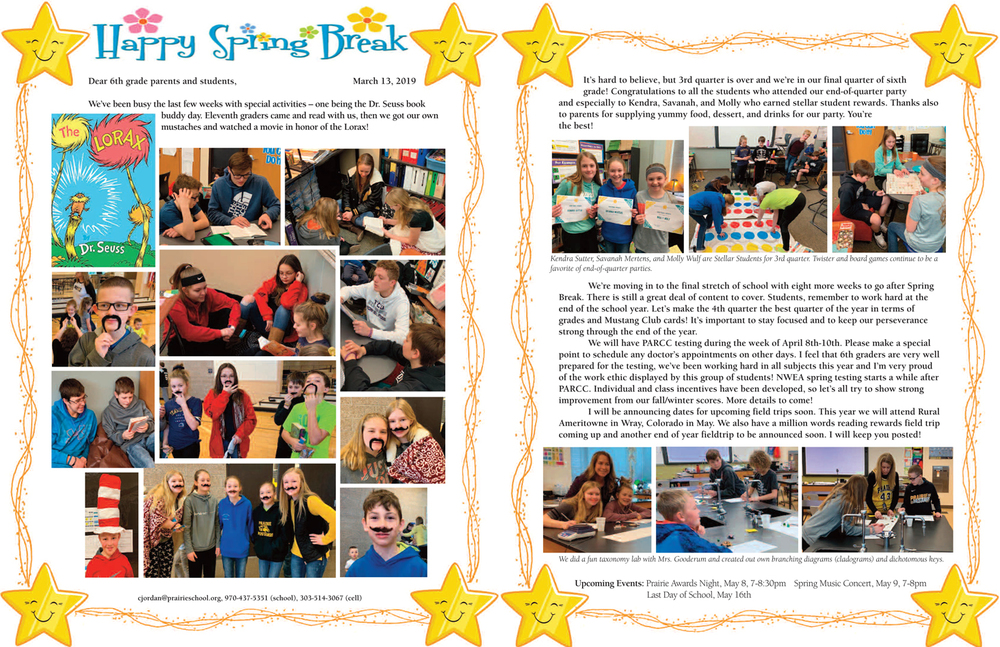 6th Grade Newsletter March 13th